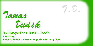 tamas dudik business card