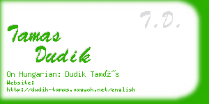 tamas dudik business card